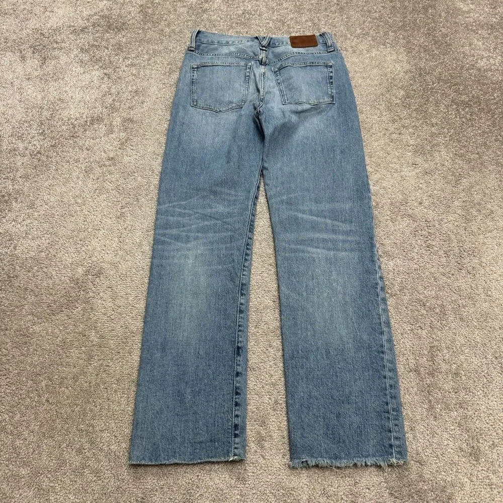J.Crew Point Sur Slim Boy Straight High Rise Denim Jeans Womens 24 Blue Raw Hem